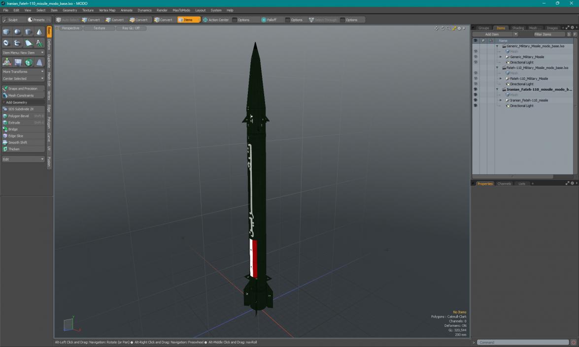 3D model Iranian Fateh-110 Missile