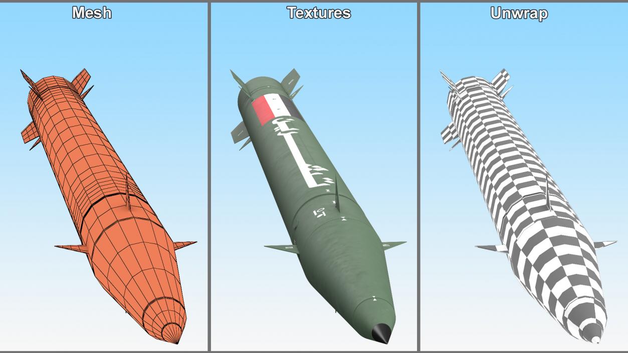 3D model Iranian Fateh-110 Missile