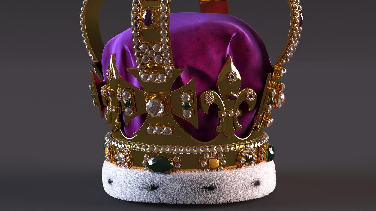 3D model St Edwards Crown Fur