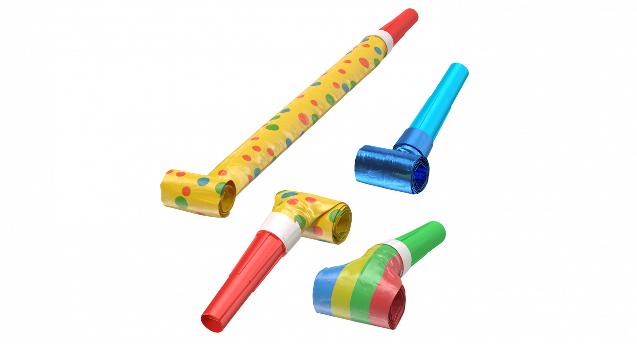 Party Air Whistles Set 3D