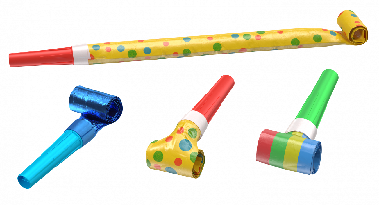 Party Air Whistles Set 3D