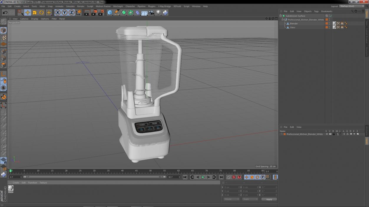 Professional Kitchen Blender White 3D model