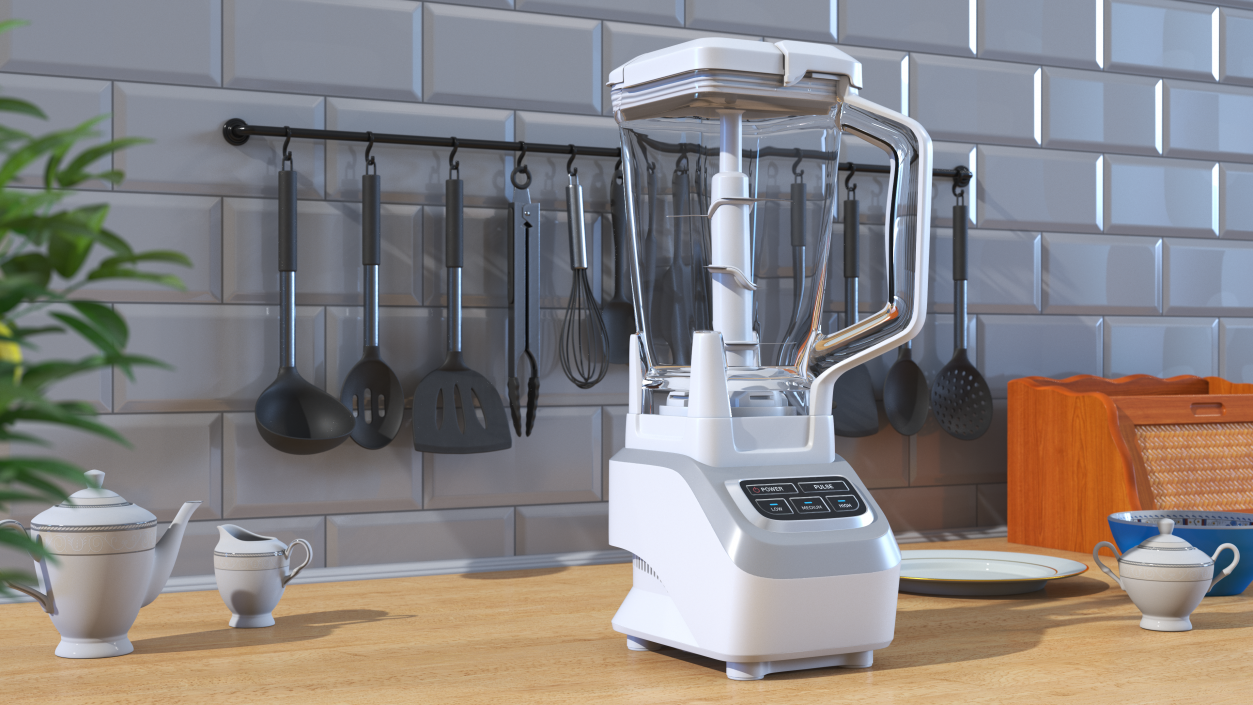 Professional Kitchen Blender White 3D model