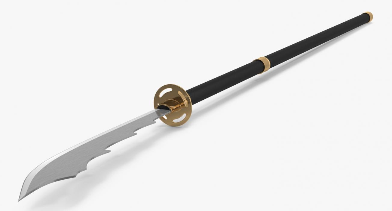 3D Japanese Samurai Naginata Yari Sword