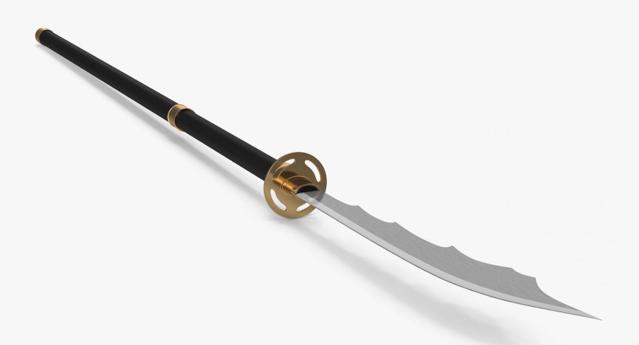 3D Japanese Samurai Naginata Yari Sword