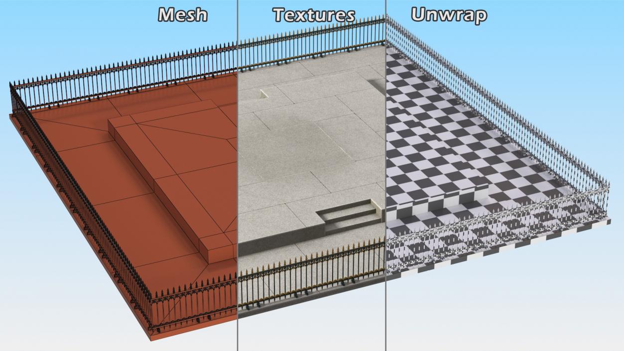 3D model Fenced Pedestal