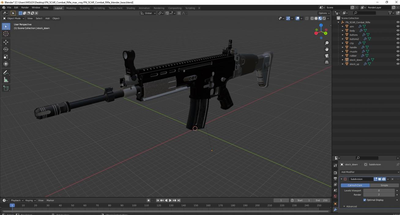 3D model FN SCAR Combat Rifle