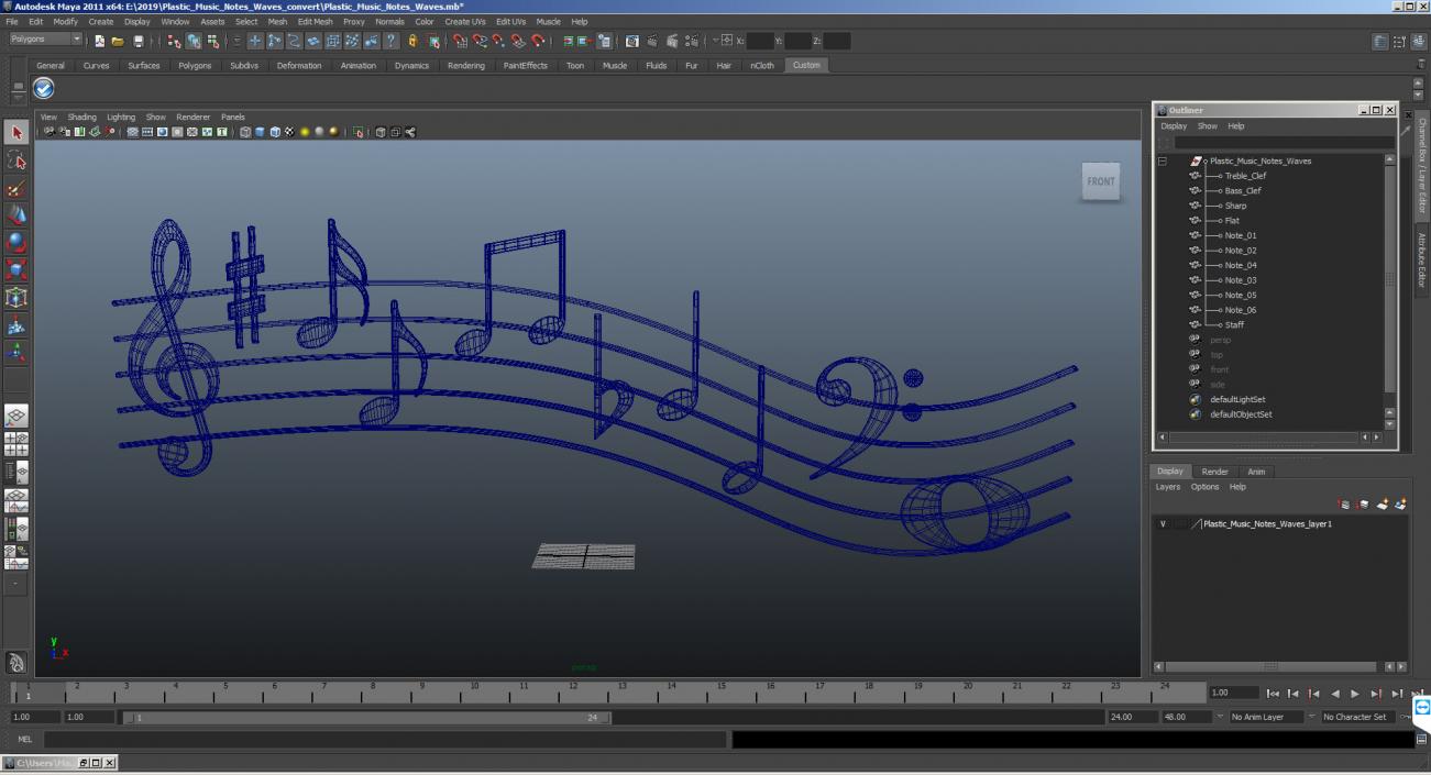 3D model Plastic Music Notes Waves