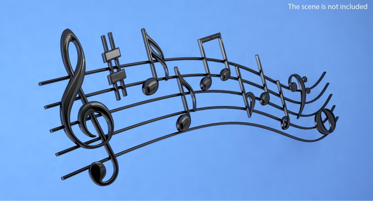 3D model Plastic Music Notes Waves