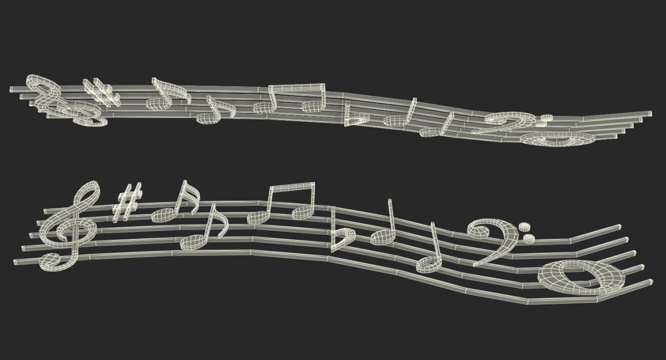 3D model Plastic Music Notes Waves