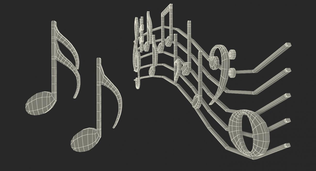 3D model Plastic Music Notes Waves