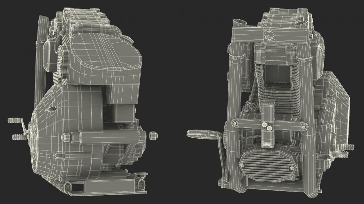 V-Twin Motorcycle Engine 3D model