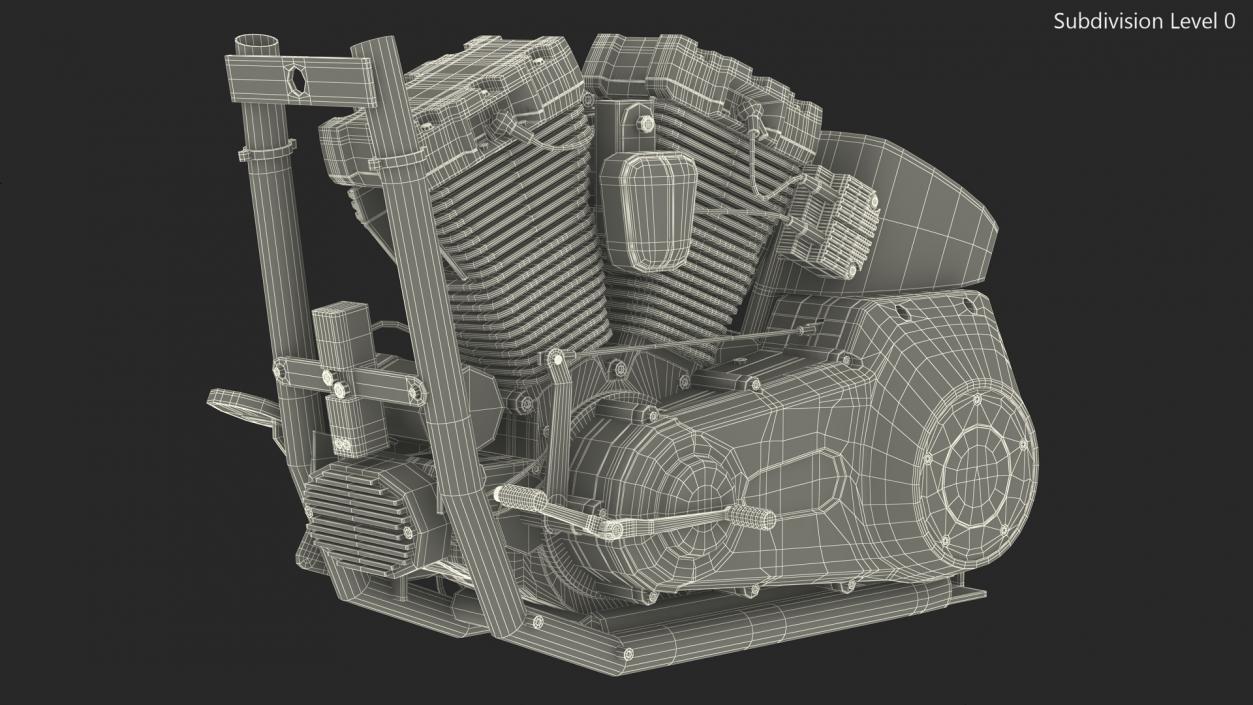 V-Twin Motorcycle Engine 3D model