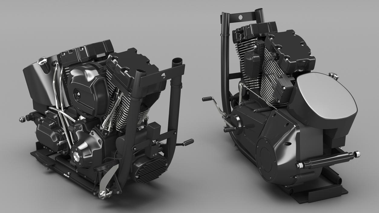 V-Twin Motorcycle Engine 3D model