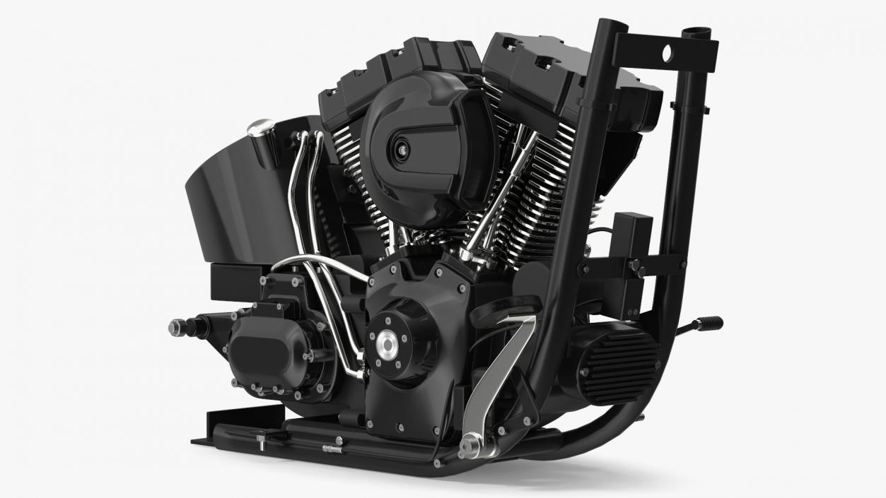 V-Twin Motorcycle Engine 3D model