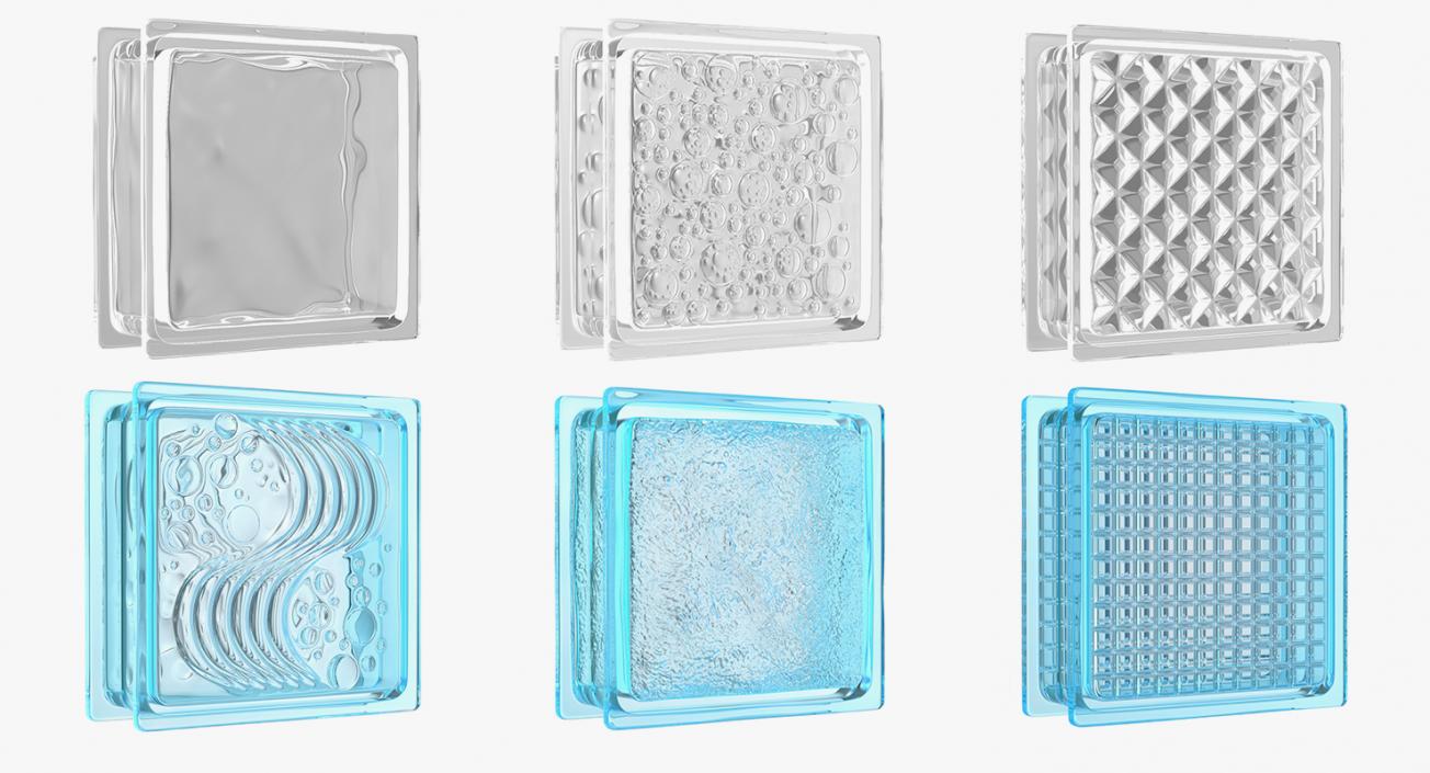 3D model Glass Blocks Collection 3