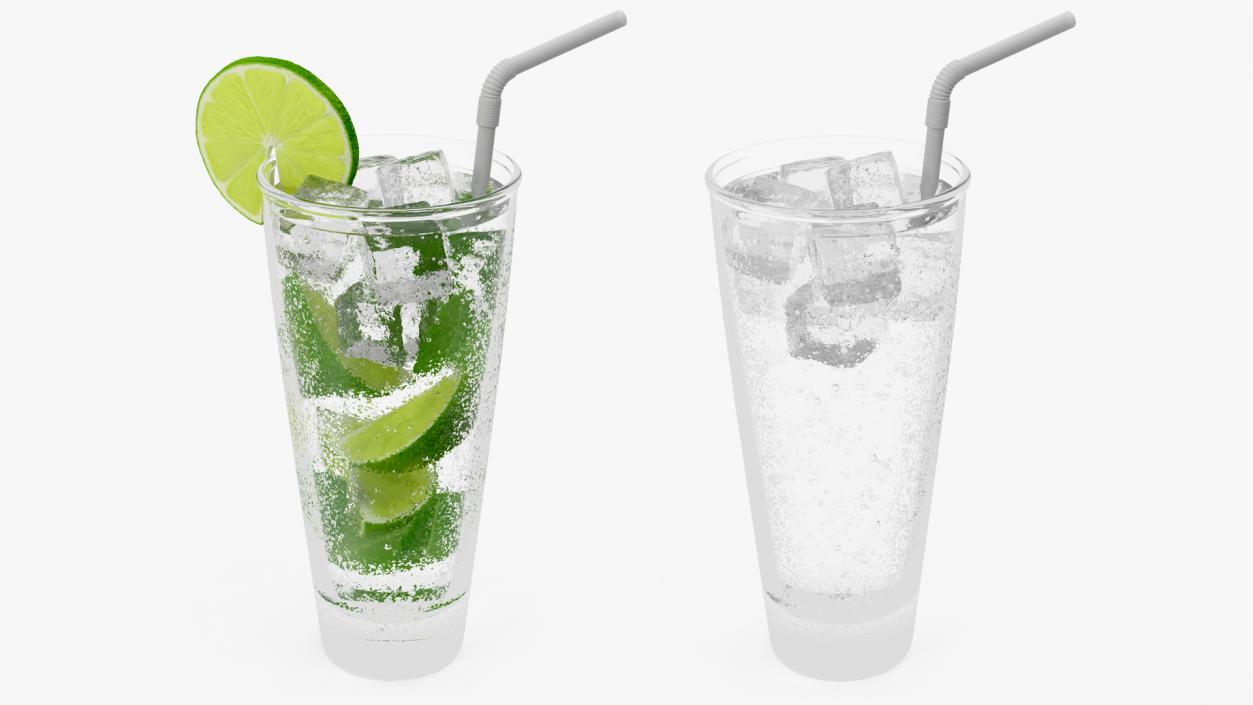 Glass of Mojito Cocktail 3D model