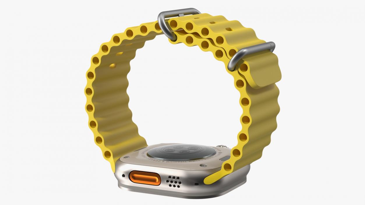 3D model Apple Watch Ultra Ocean Band Yellow