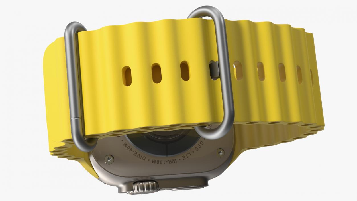 3D model Apple Watch Ultra Ocean Band Yellow