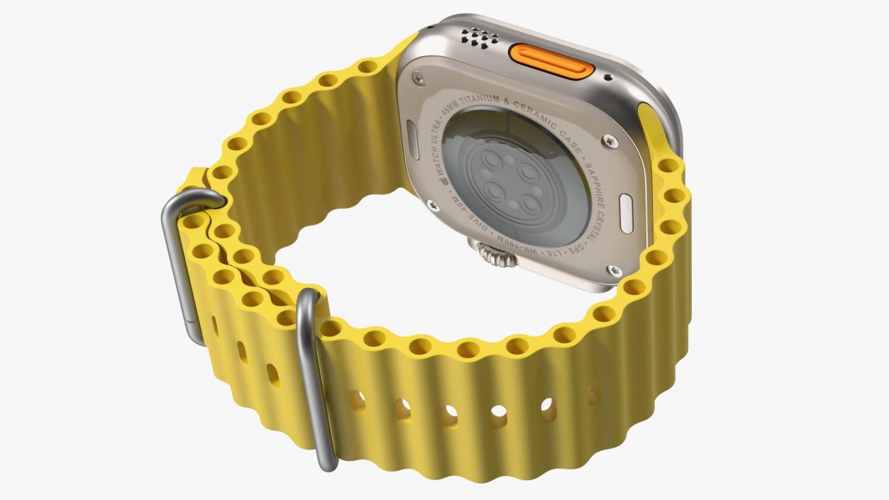 3D model Apple Watch Ultra Ocean Band Yellow