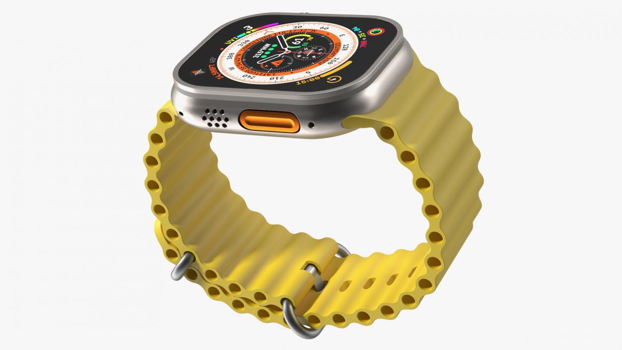 3D model Apple Watch Ultra Ocean Band Yellow