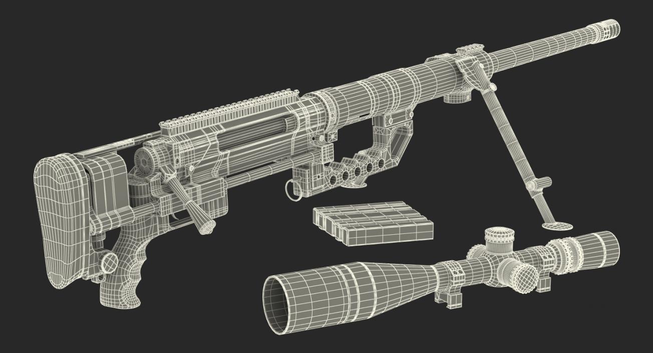 3D model CheyTac M200 Long Range Sniper Rifle System Desert