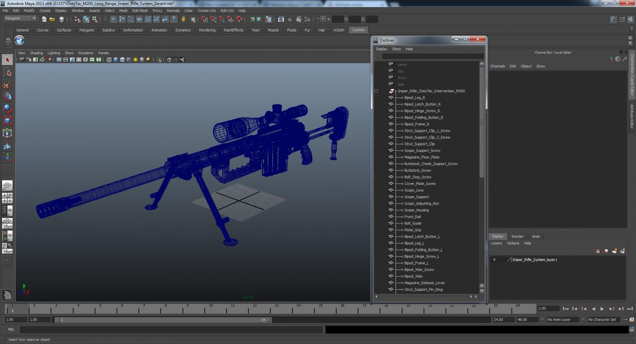 3D model CheyTac M200 Long Range Sniper Rifle System Desert