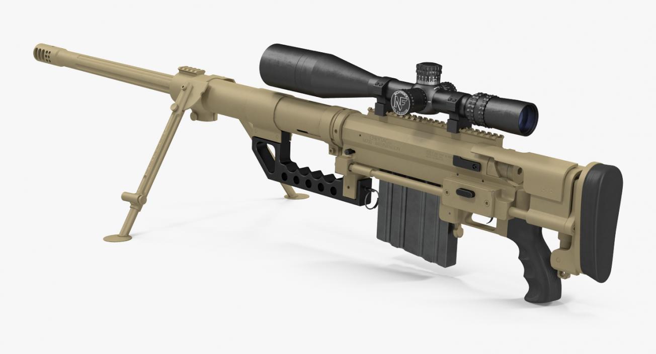 3D model CheyTac M200 Long Range Sniper Rifle System Desert