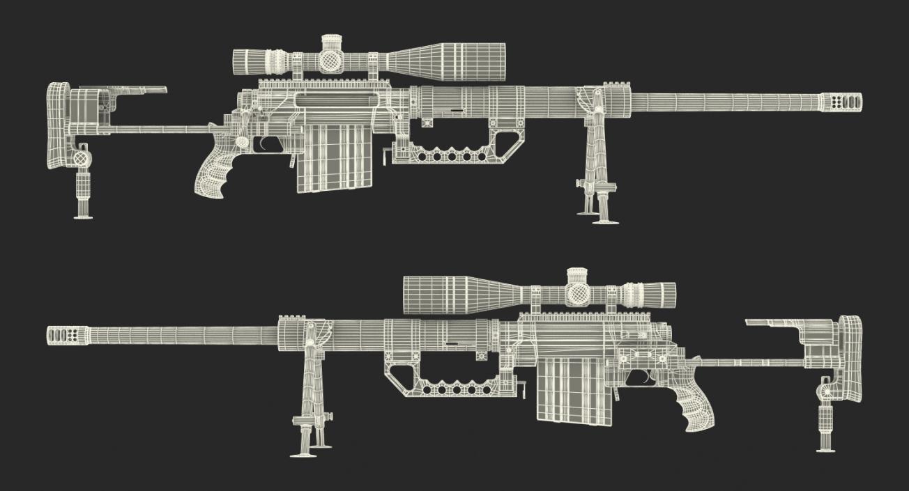 3D model CheyTac M200 Long Range Sniper Rifle System Desert