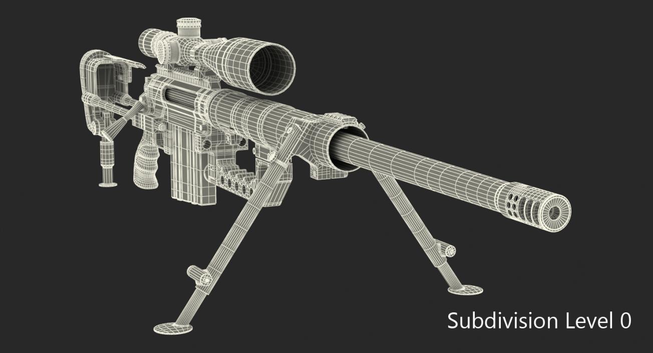 3D model CheyTac M200 Long Range Sniper Rifle System Desert