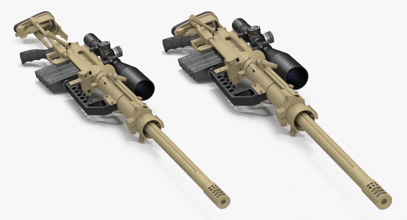 3D model CheyTac M200 Long Range Sniper Rifle System Desert