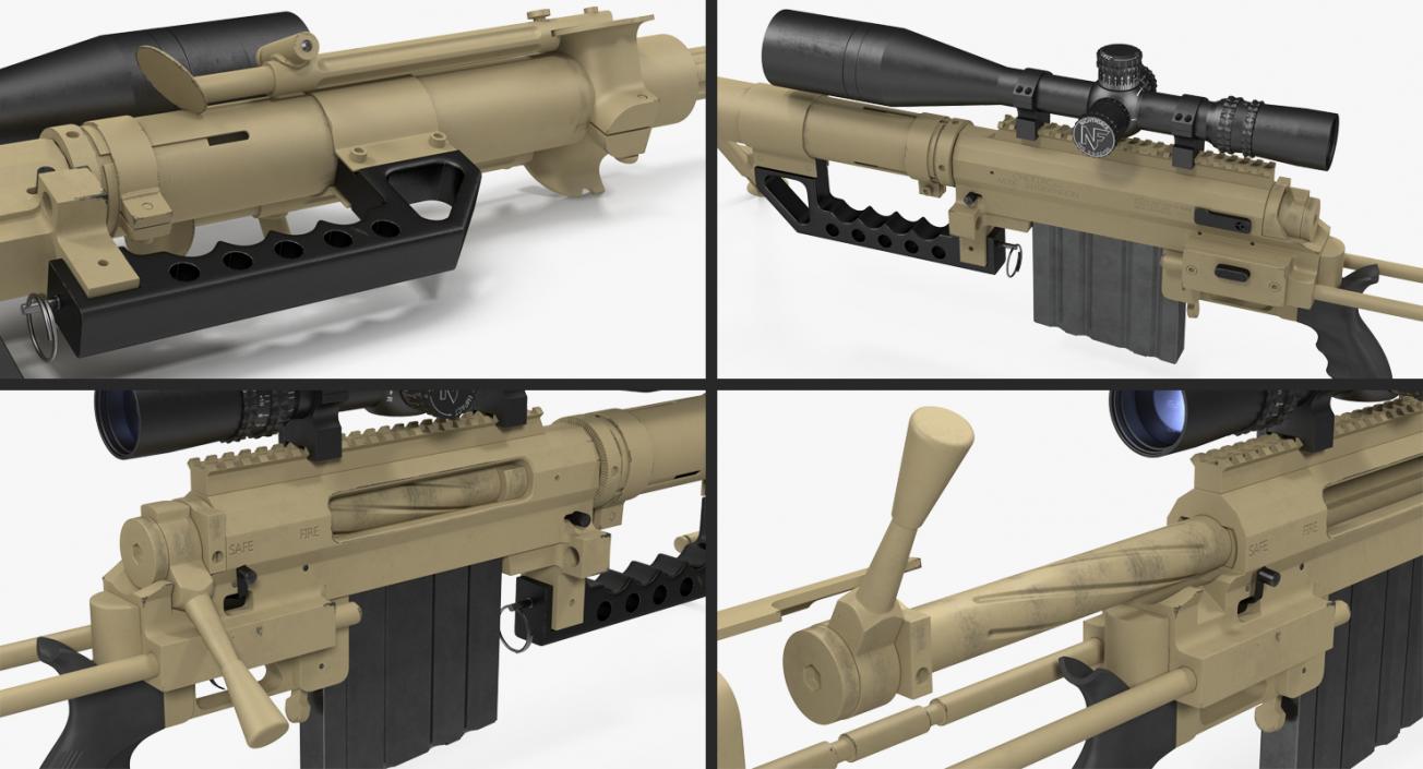 3D model CheyTac M200 Long Range Sniper Rifle System Desert