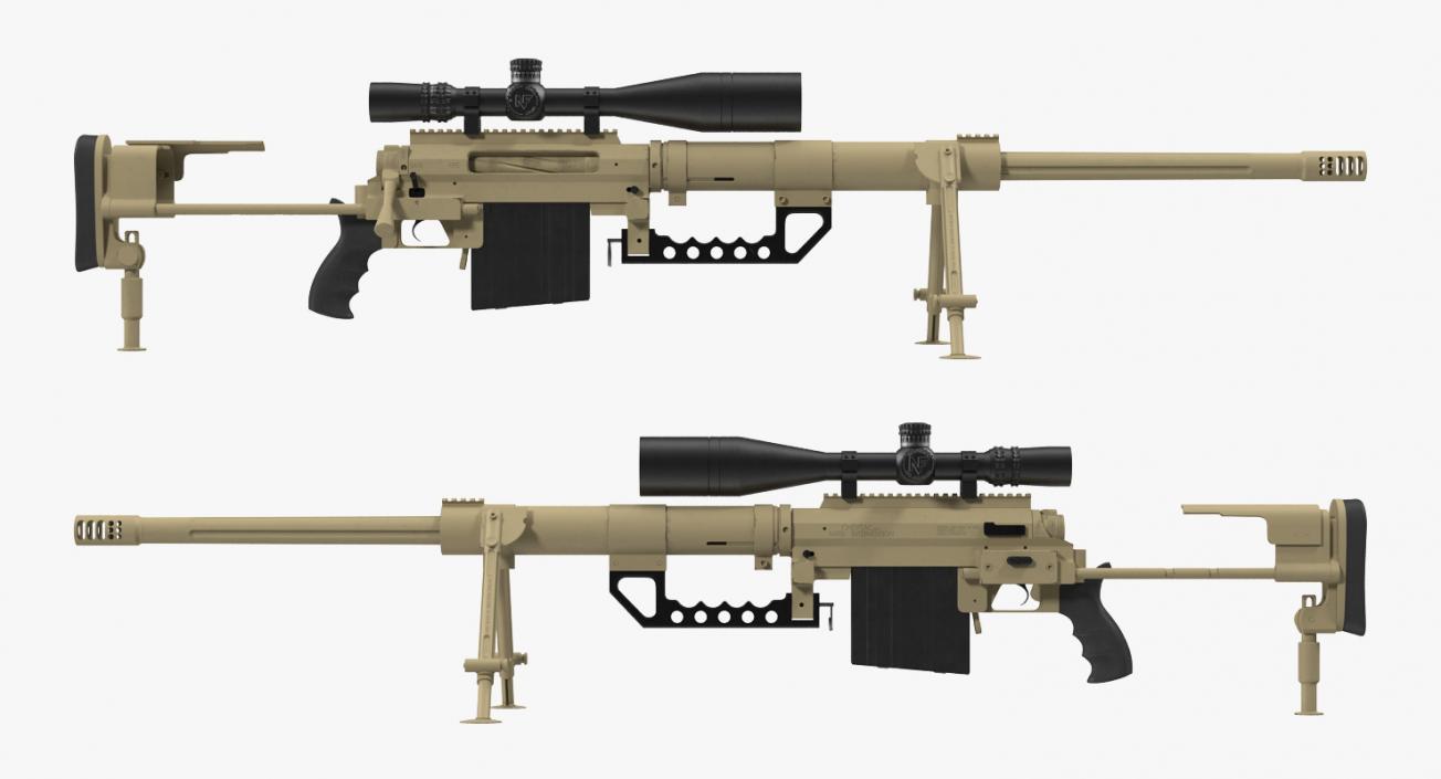 3D model CheyTac M200 Long Range Sniper Rifle System Desert