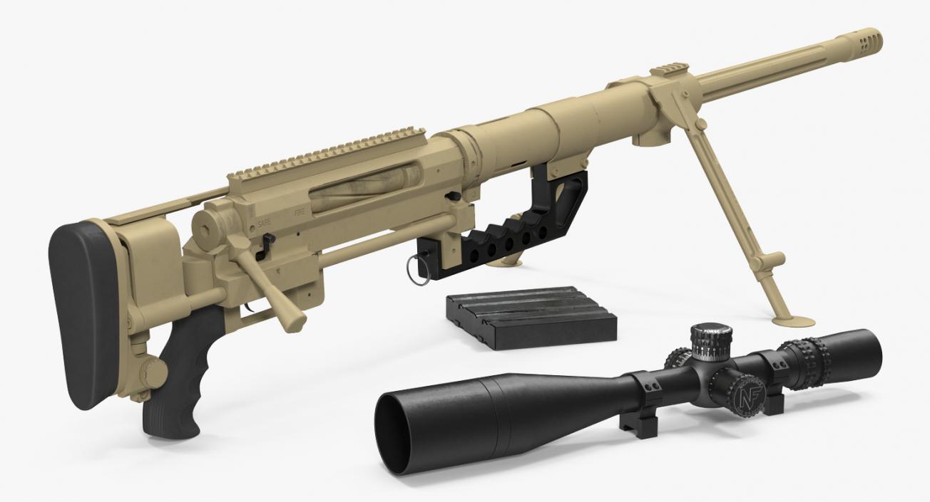 3D model CheyTac M200 Long Range Sniper Rifle System Desert