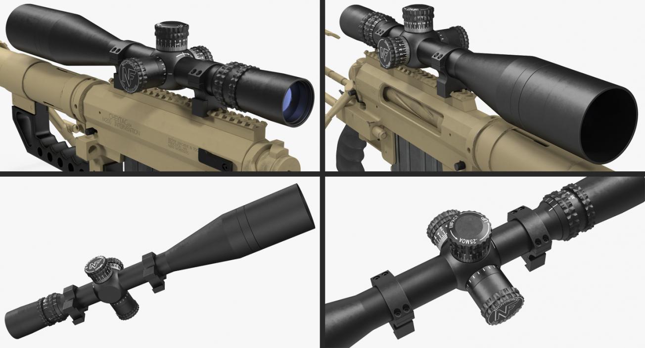 3D model CheyTac M200 Long Range Sniper Rifle System Desert