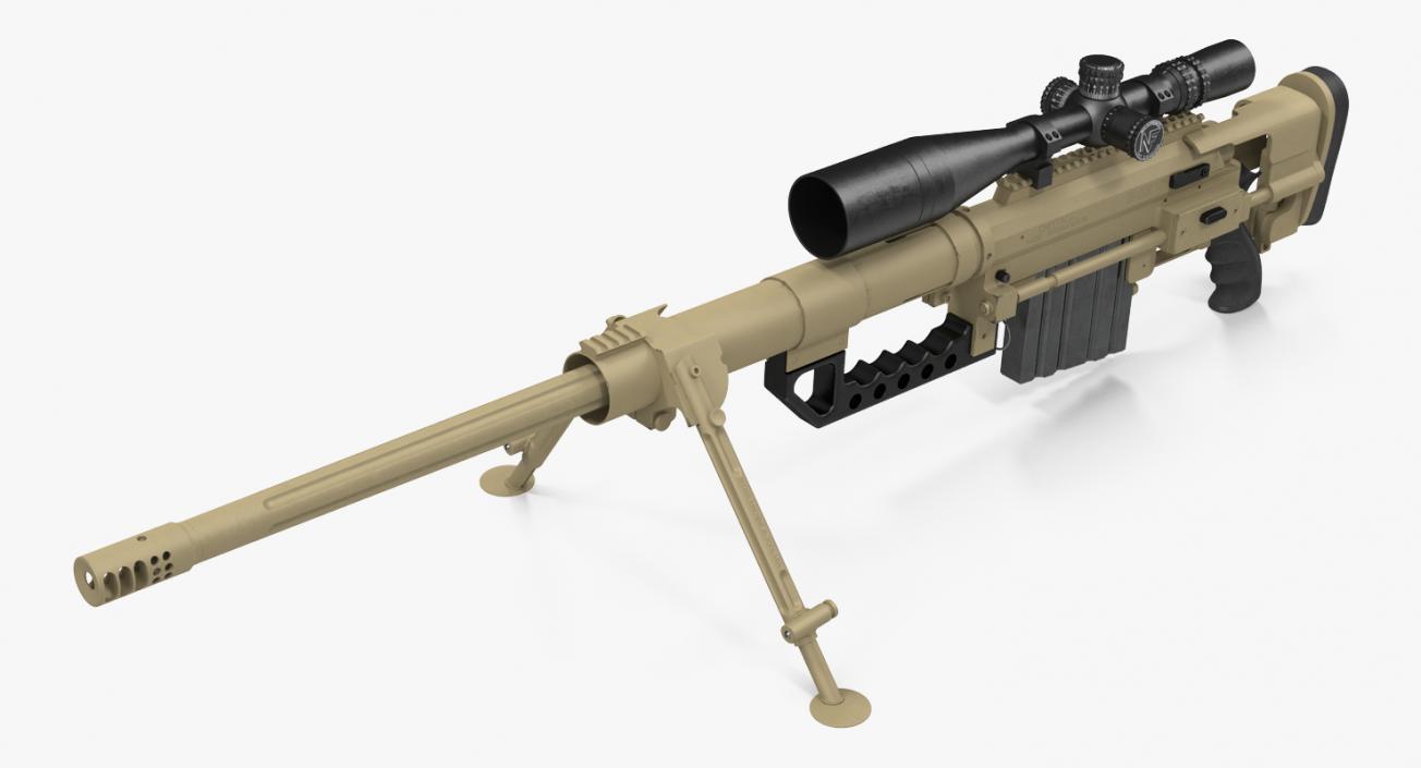 3D model CheyTac M200 Long Range Sniper Rifle System Desert