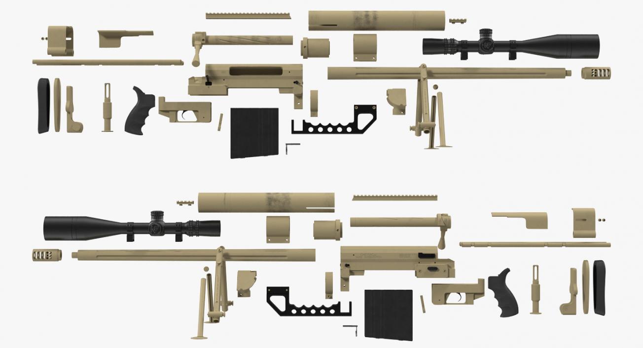 3D model CheyTac M200 Long Range Sniper Rifle System Desert