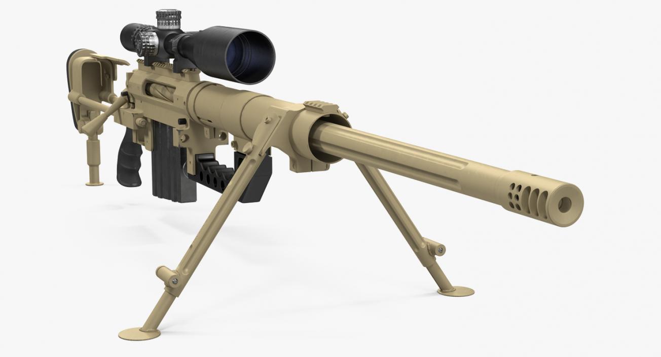 3D model CheyTac M200 Long Range Sniper Rifle System Desert