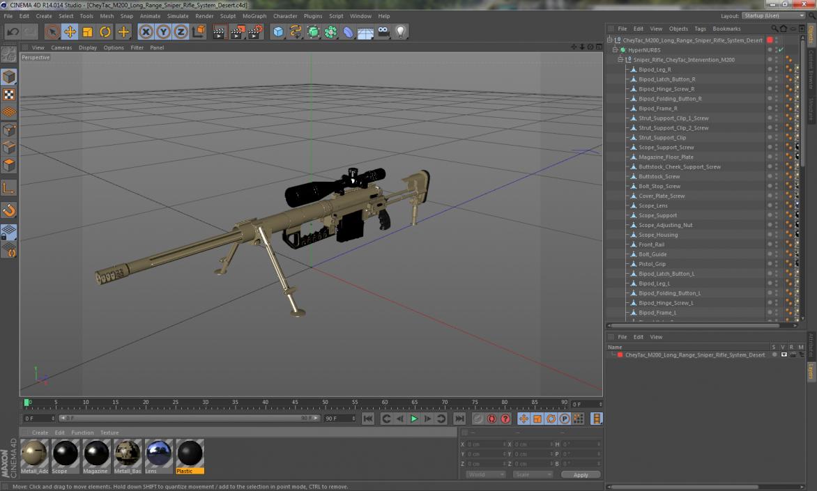 3D model CheyTac M200 Long Range Sniper Rifle System Desert