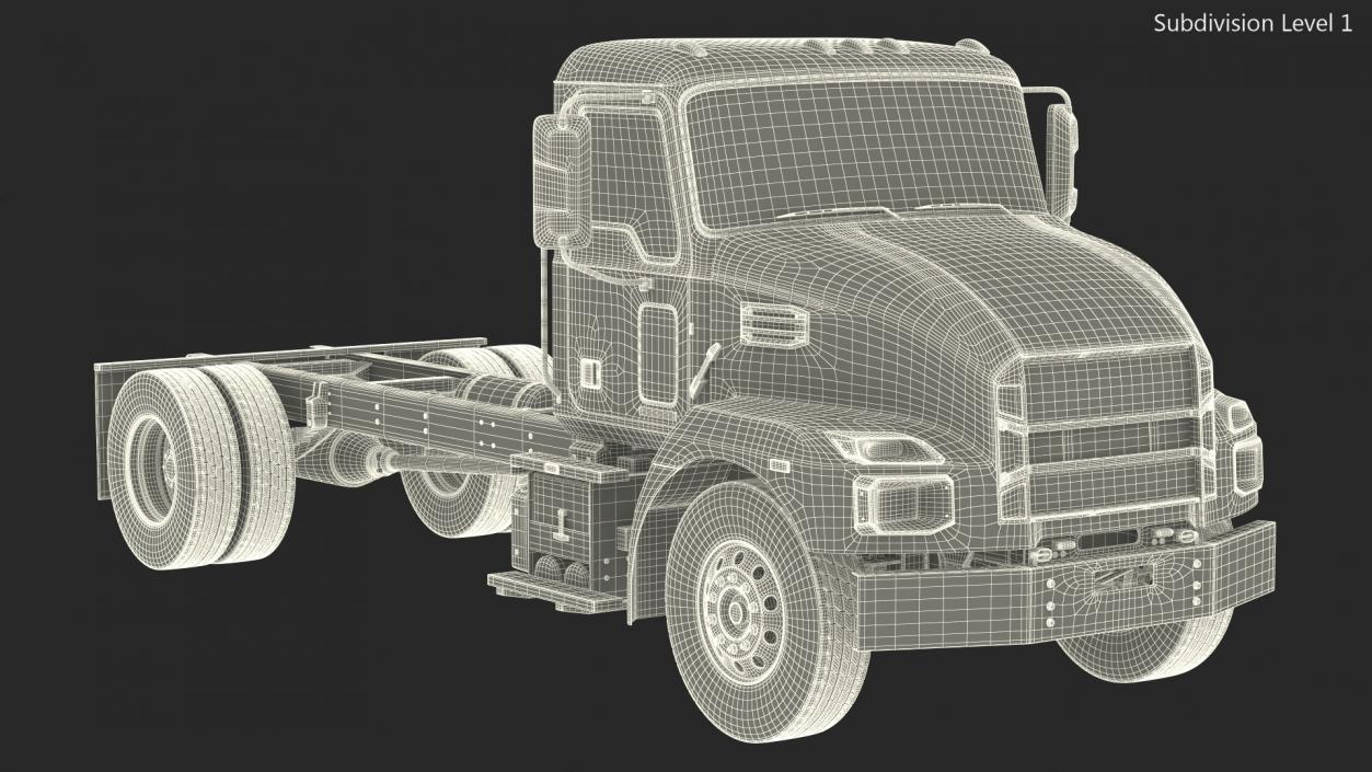 3D Medium-Duty Truck Rigged for Maya model