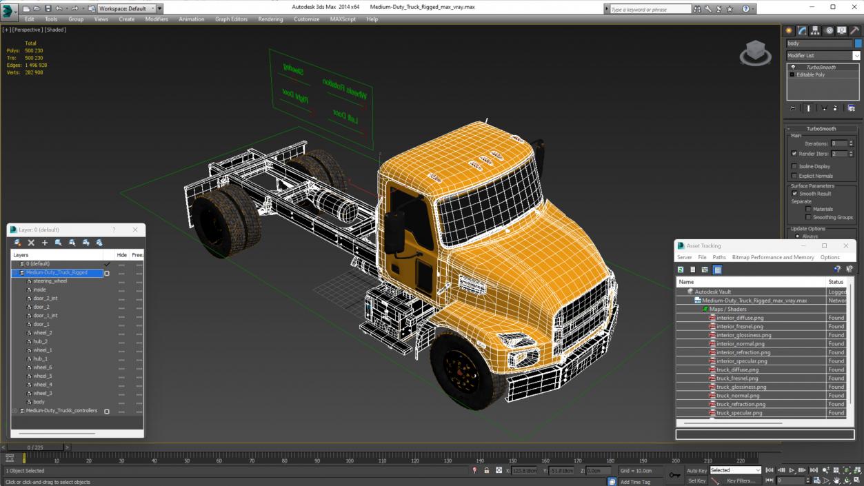 3D Medium-Duty Truck Rigged for Maya model