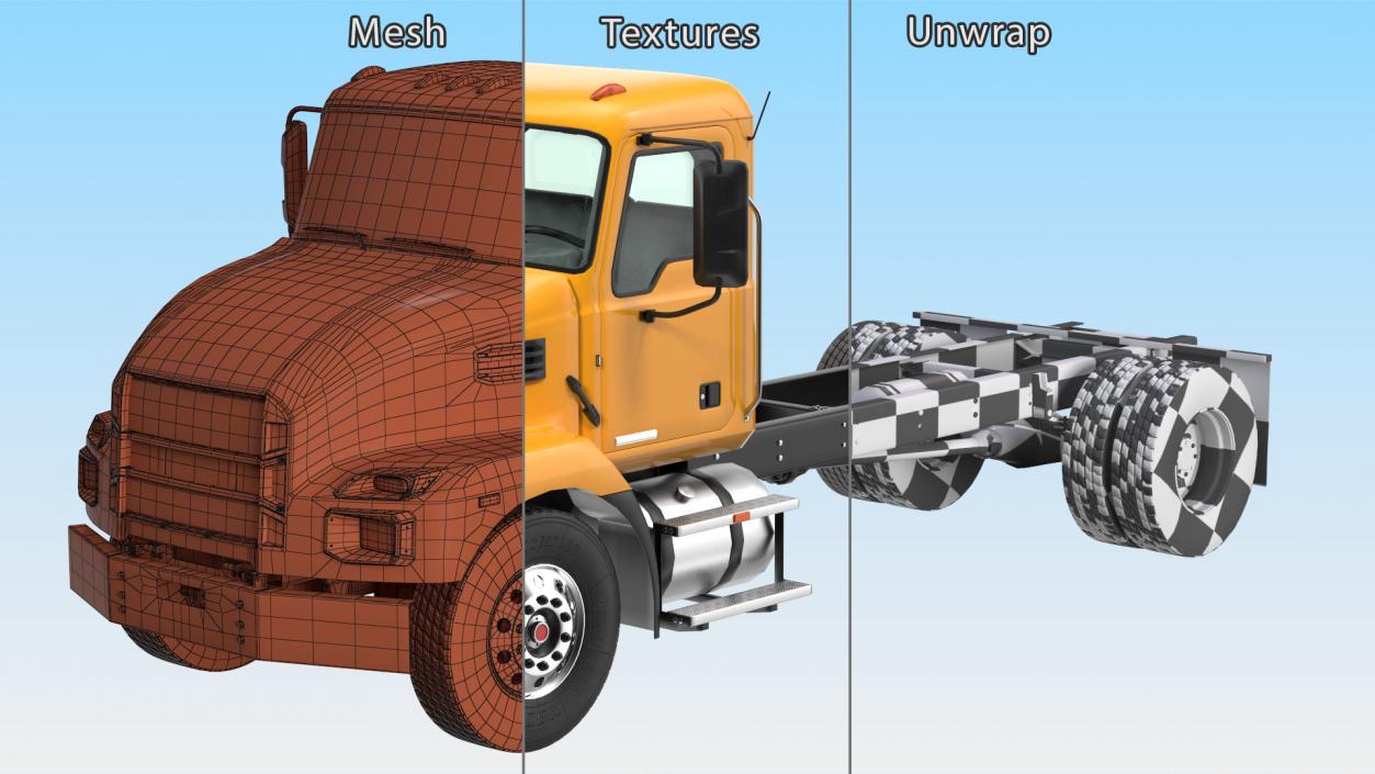 3D Medium-Duty Truck Rigged for Maya model