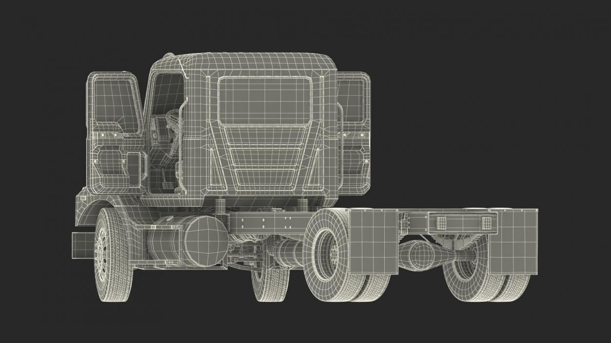 3D Medium-Duty Truck Rigged for Maya model