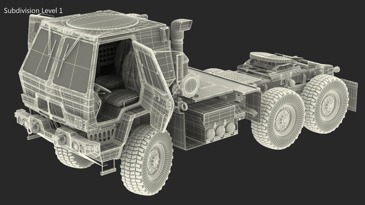 3D Oshkosh FMTV 5 Ton Tractor Camo Rigged model