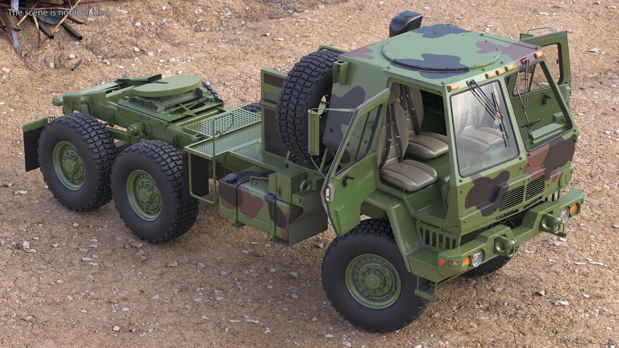 3D Oshkosh FMTV 5 Ton Tractor Camo Rigged model