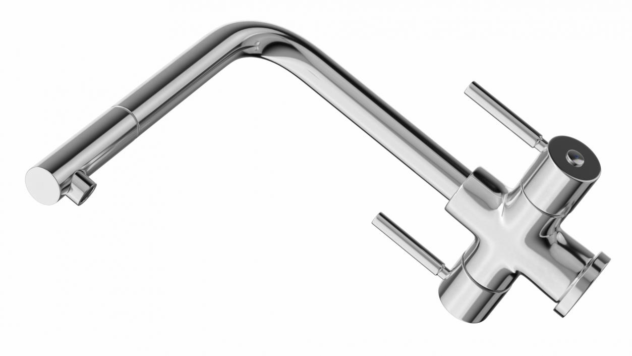 3D model Angular Dual Lever Sink Mixer Tap Chrome