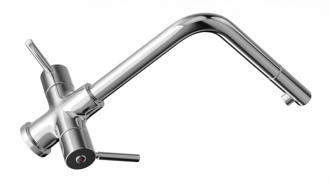 3D model Angular Dual Lever Sink Mixer Tap Chrome