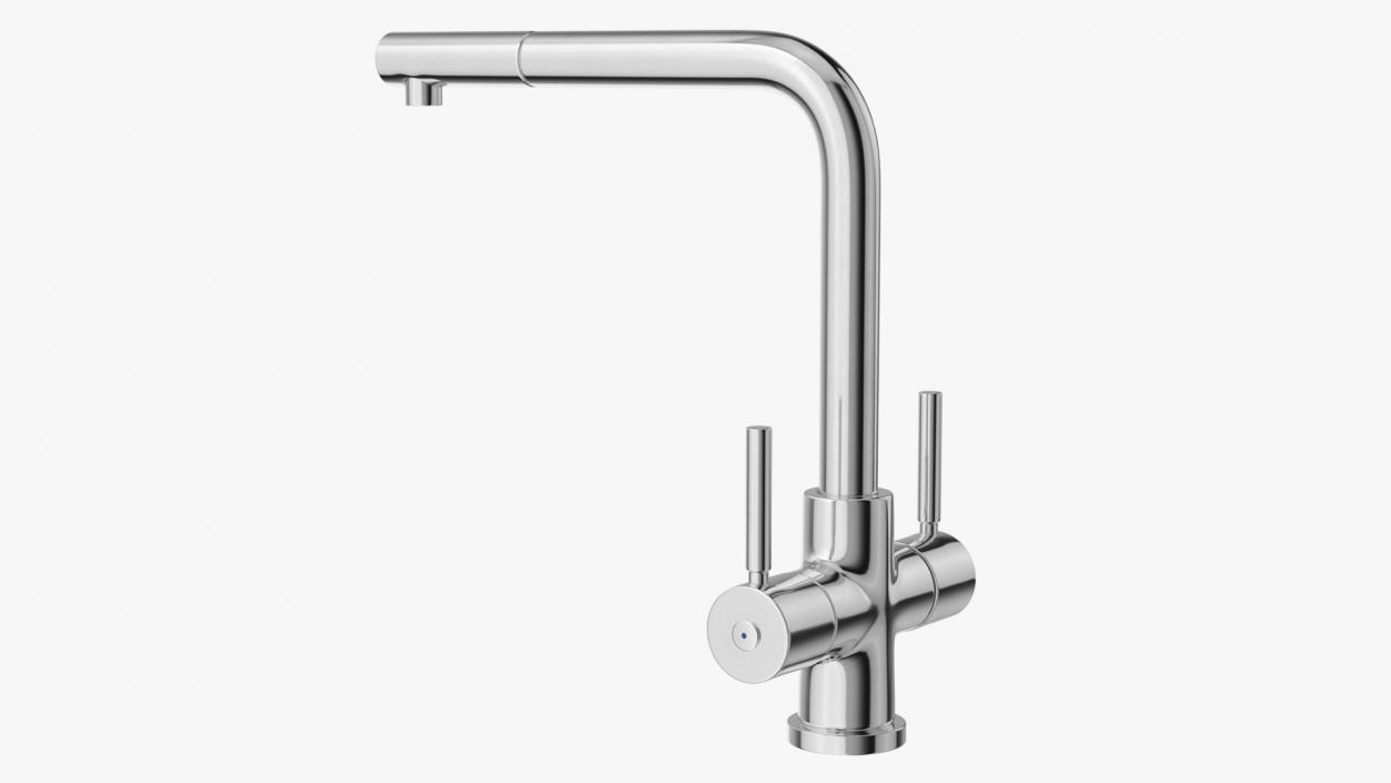 3D model Angular Dual Lever Sink Mixer Tap Chrome