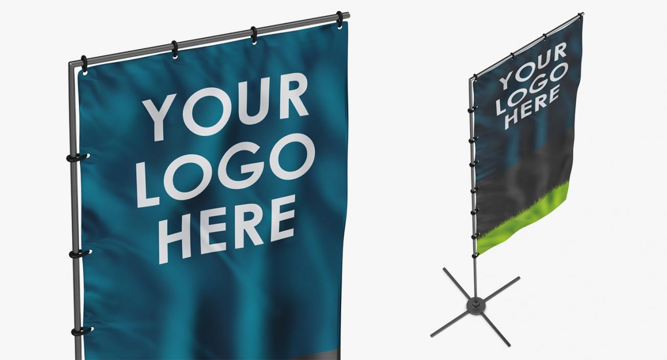 3D Electronic Kiosks and Banner Stands Collection