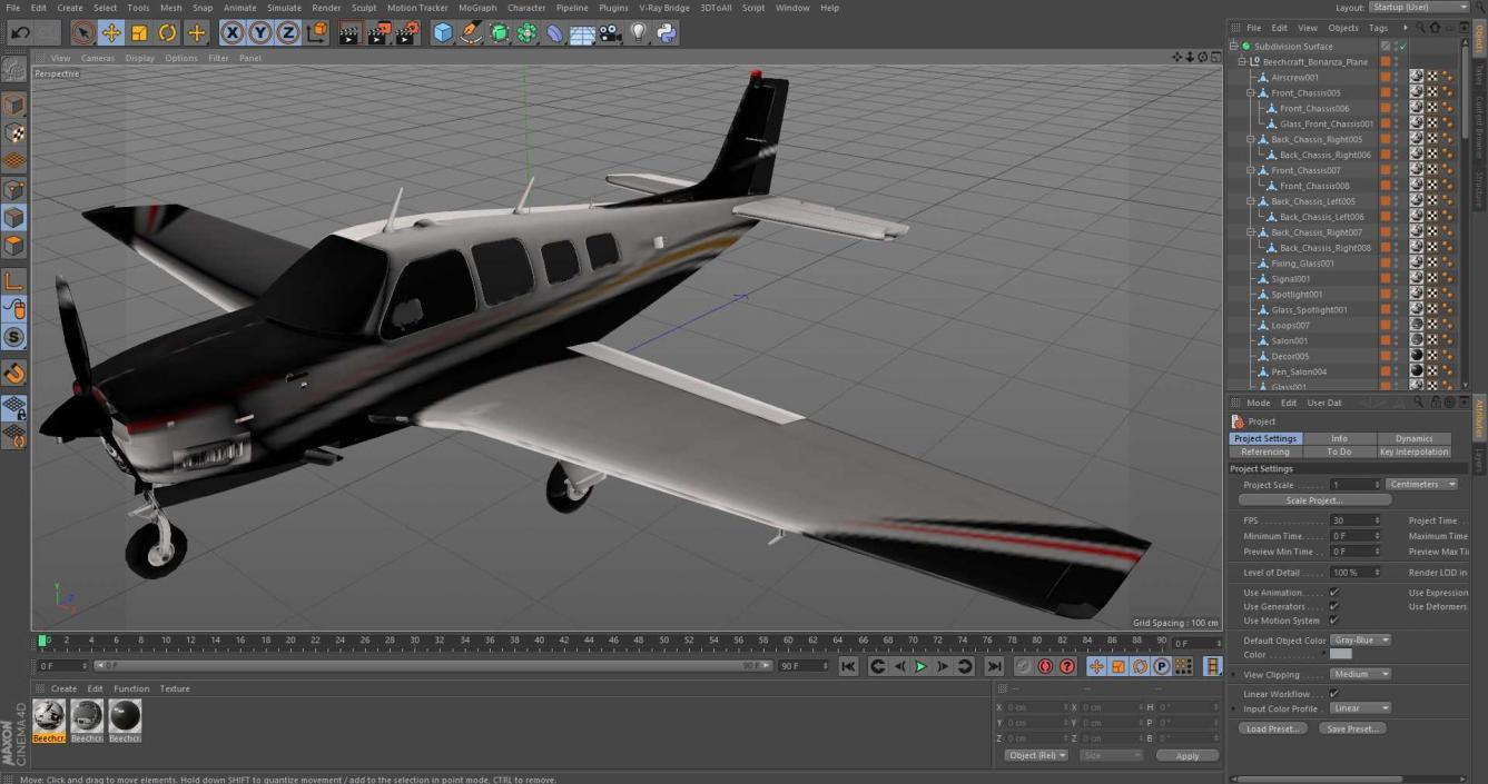 Beechcraft Bonanza Plane 3D model